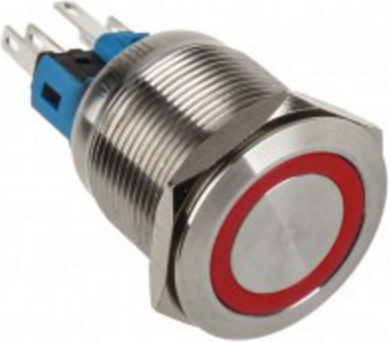 Buton LED DimasTech PD094, metalik 22mm, me dritë të kuqe
