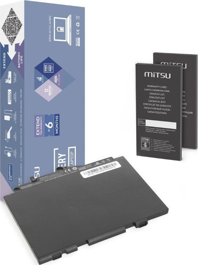 Bateri laptopi Mitsu HP SN03XL EliteBook 725 820 G3, 2700mAh, 11.4V, e zezë