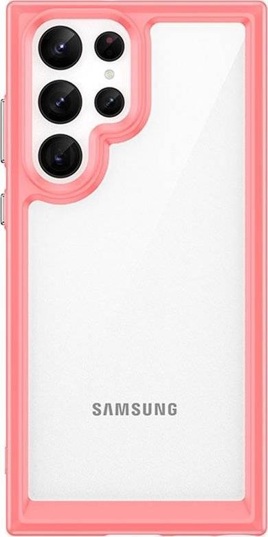 Mbulesë telefoni Hurtel Outer Space Case për Samsung Galaxy S22 Ultra, kornizë xheli, pjesë e pasme e fortë, e kuqe