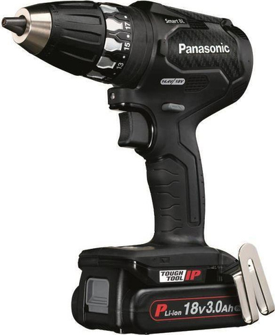 Trapano vidhosëse Panasonic EY74A3PN2G, 18V, 2x 3Ah Li ion, e zezë