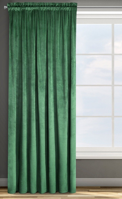 Perde Eurofirany Drape 371121, 140 x 250 cm, velvet, jeshile e errët