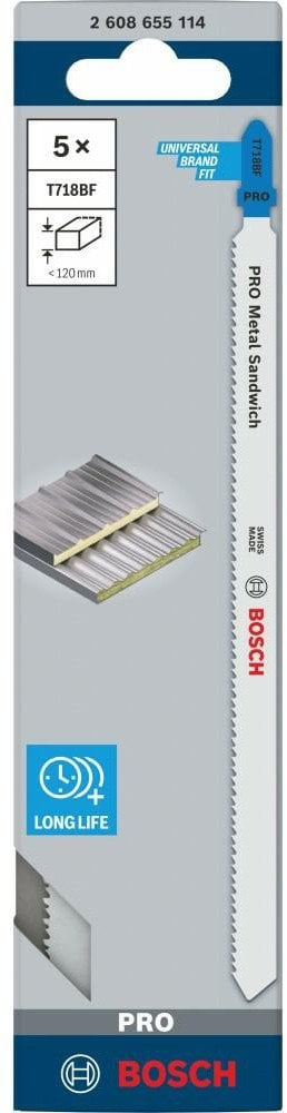 Сет сечила за вертикална пила Bosch PRO Metal Sandwich T718BF, 180mm, метал, 5 парчиња