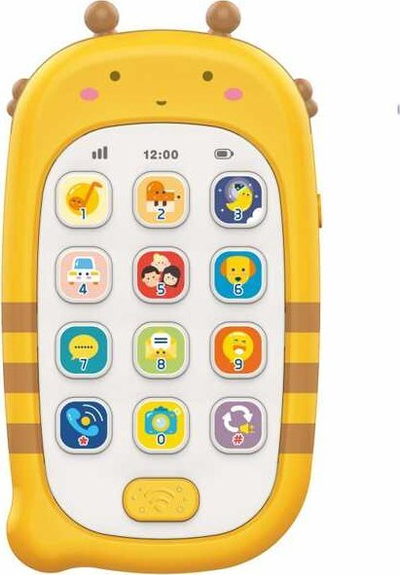 Lodër telefon interaktiv Woopie Puzzle Phone, tinguj dhe melodi, me diktafon, i verdhë