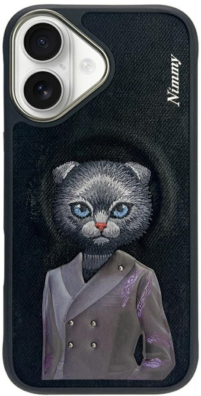 Kopertinë telefoni Nimmy Magnetic Fashion Cute Pet MagSafe për iPhone 16, magnetike, me dizajn kafshësh, e zezë