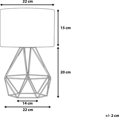 Lampë tavoline MARONI Metal Copper, bazë metalike gjeometrike, abazhur me copë, e zezë bakri