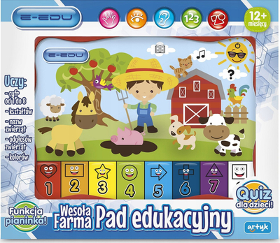 Tablet edukativ Artyk E Edu Farma, për kalamaj 3+, me tinguj dhe muzikë, shumëngjyrësh
