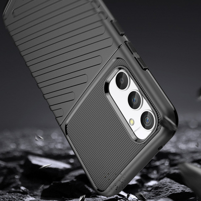 Kllëf telefoni Thunder Case për Samsung Galaxy A34 5G, silikon TPU, antirrëshqitës, i zi