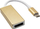 Adapter USB C Akyga AK-AD-56, USB C në DisplayPort, 15 cm, ngjyrë ari
