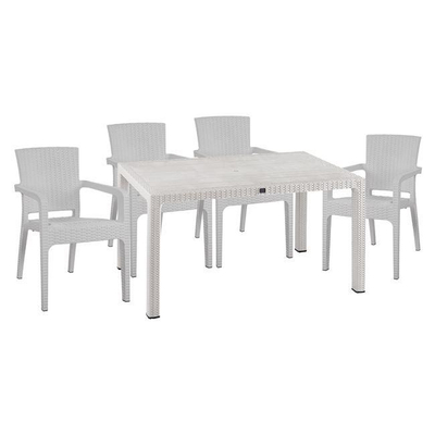 Set Tavolinë me 4 karrige HM10574.04, bardhë