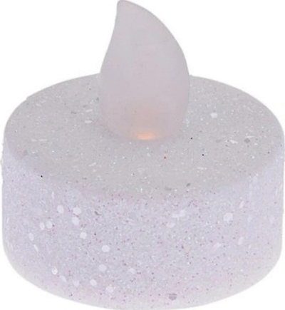 Set qirinj LED dekorativë, Tea Light, 3 copë, me shkëlqim glitter, të bardhë