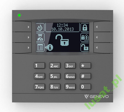 Tastierë alarmi Genevo PRiMA Keypad LCD, ekran LCD me ikona, gri me të zezë