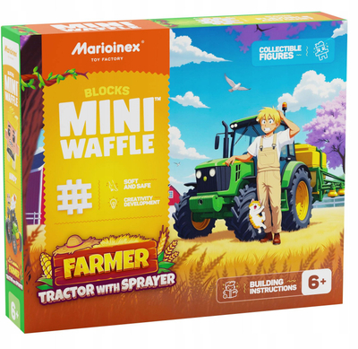 Blloqe ndërtimi Marioinex Mini Waffle FARMER Tractor with Sprayer, 50 copë, shumëngjyrëshe