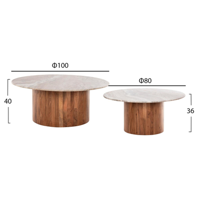 Set tavolina për kafe Formel (HM11915), bardhë