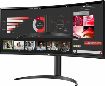 Monitor LG 34WR55QC B, 34", panoramik, i lakuar, i zi