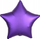 Balonë dekorative Folat Lustre Purple Star, 48 cm, vjollcë satin