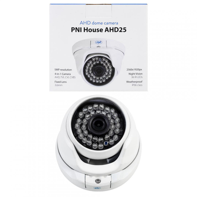 Kamerë sigurie PNI Die House AHD25, 5MP, dome, lente 3.6 mm, e bardhë