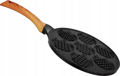 Tigan për vafla Brunbeste, 26cm, alumini, dorezë plastike e zezë