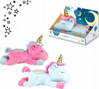 Lodër pelushi projektor HH Poland Unicorn, 35cm, dritë nate me shumë ngjyra