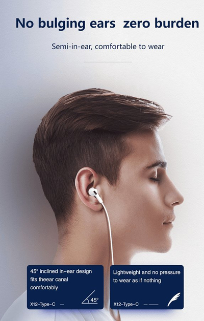 Kufje in-ear Jellico EP3A, USB-C, me mikrofon, të bardha