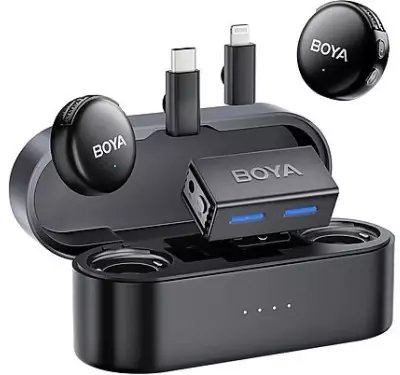 Mikrofon pa tel BOYA BOYALINK 3-02, 2.4 GHz, dy mikrofonë, i zi