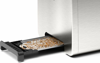 Toaster Bosch TAT5P420DE, për 2 feta buke, 970W, i zi me argjend