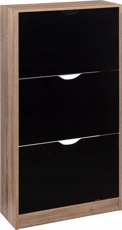 Dolap këpucësh 5five Shoe Cabinet Five, me 3 sirtarë, zi me bezhë