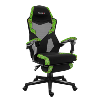 Karrige gaming Huzaro Combat 3.1 Pixel, ergonomike, mban gjer 150 kg, e zezë me jeshile