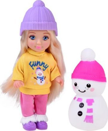Set lodër gocë Ankiki Winter Doll and Snowman, 13 cm, dimër, shumëngjyrëshe
