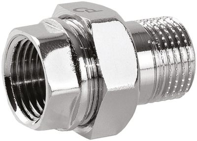 Bashkues i drejtë hidraulik Perfexim 1046CH, bronz i kromuar, me O-ring, ngjyrë argjendtë
