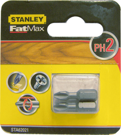 Majë kryq për kaçavida Stanley PH2, 25mm, 2 copë