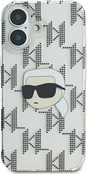 Kapak telefoni Karl Lagerfeld KLHCP16SHKLPKHT, për iPhone 16 6.1", plastik i fortë, transparent