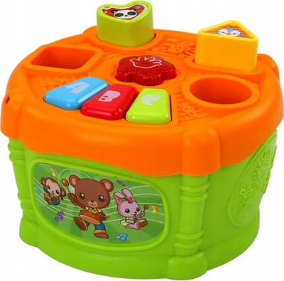 Lodër daulle interaktive Leantoys, sorter formash, me shumë ngjyra