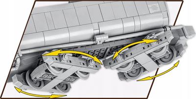 Set me blloqe Cobi War Locomotive Series 52, shkallë 1:35, me figura, gri ushtarake