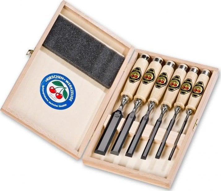 Set dalta druri Kirschen 1101000, 6 copë, doreza ahu, kuti druri