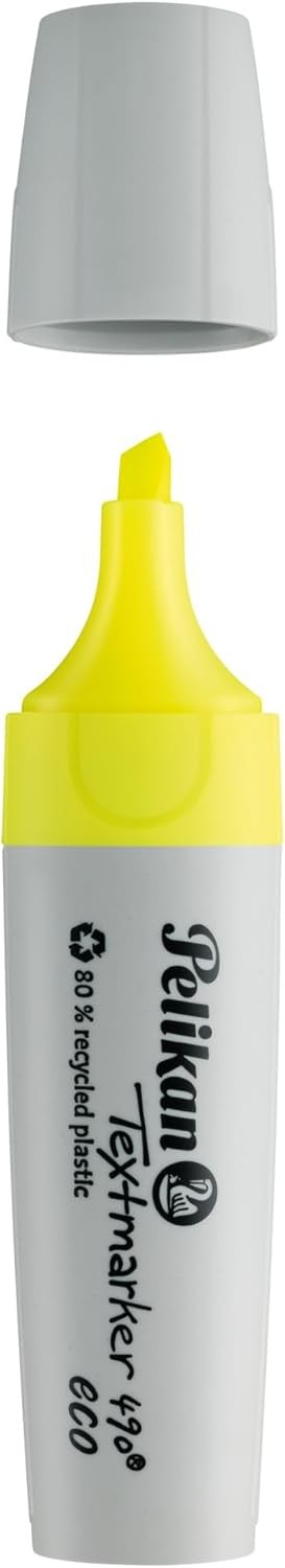 Marker tekstesh Pelikan 490 Eco, neon yellow, set 10 copë