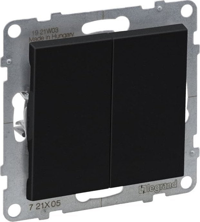Çelës i dyfishtë Legrand SUNO 721405, 10AX 250V, i zi
