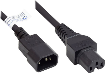 Kabllo lidhëse Good Connections P1450-S010, C14 në C15, 1 m, 10 A 250 V, e zezë