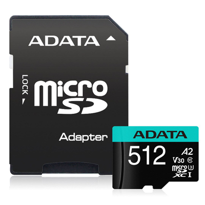 Kartë memorie ADATA Premier Pro microSDXC, 512GB, Class 10 UHS-I U3 A2 V30
