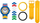 Orë dore Lego Fan Clube Blue/Yellow 9008023