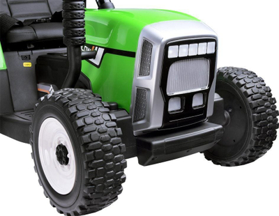 Traktor elektrik lodër PA0242 me rimorkio, 12V, me telekomandë, jeshil