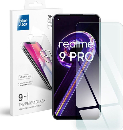 Xham mbrojtës Blue Star për Realme 9 Pro, 9H, 0.3mm, transparent