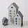 Set llampash dekorative Boltze Home, metal, formë shtëpie, gri