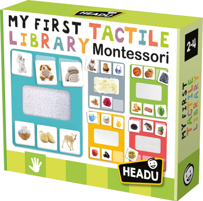 Lojë edukative Headu My First Tactile Library Montessori, për zhvillim shqisor, për mosha 2-4 vjeç, shumëngjyrëshe