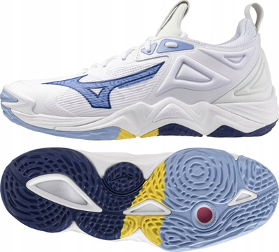 Atlete hendbolli Mizuno Wave Momentum, MIZUNO ENERZY, me shollë të sheshtë, të bardha