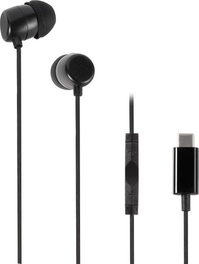 Kufje VIVANCO 61752 USB Type C, me mikrofon, me komandë në kabllo, të zeza