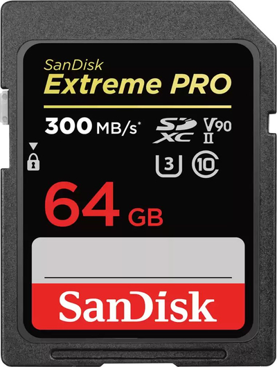 Kartë memorie SanDisk Extreme Pro SDXC UHS-II, 64GB, 300MB/s, e zezë