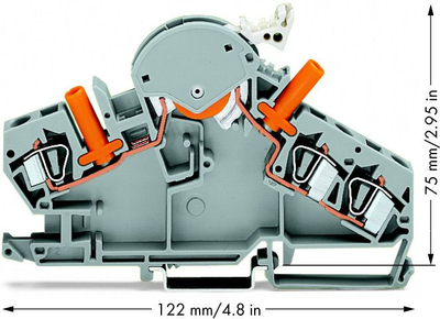 Bllok terminal matës Wago 282-860, 6mm², për transformatorë rryme