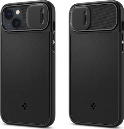 Mbrojtëse telefoni Spigen Optik Armor MagFit për iPhone 14 Plus, MagSafe, mbulesë kamere, e zezë