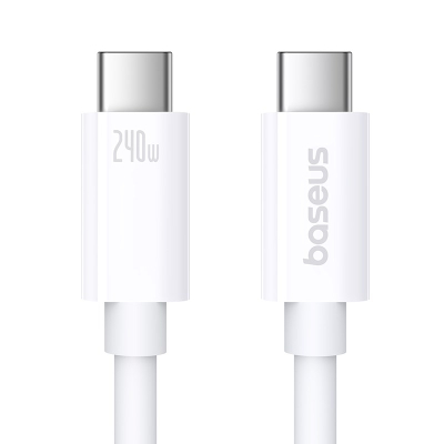 Kabllo Baseus USB C në USB C, 240W, USB 4.0 40Gbps, i bardhë