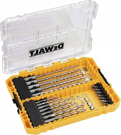 Set stërvitjesh Dewalt DT70754 SDS+, 19 pjesë, për muraturë dhe kaçavida, i verdhë